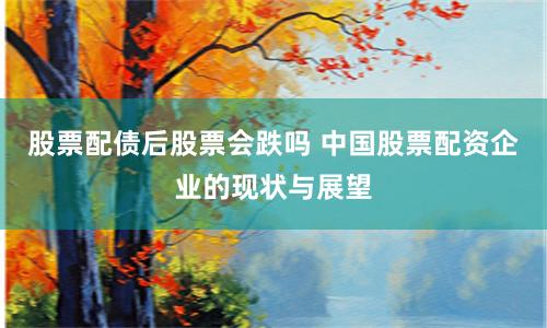 股票配债后股票会跌吗 中国股票配资企业的现状与展望